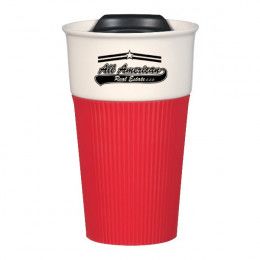 Ceramic Mug With Silicone Sleeve- 13 oz